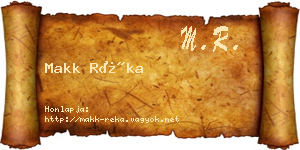 Makk Réka névjegykártya